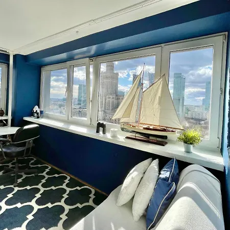 Apartment Super Blue Scisle Centrum Dwie Linie Metra Netflix Wifi 300 Mbs Panorama Miasta Warsaw